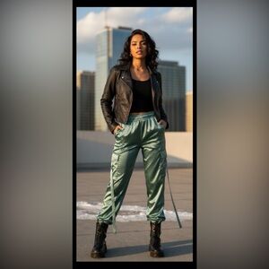 🌲PERSAYA🌲SATIN CARGO PANTS